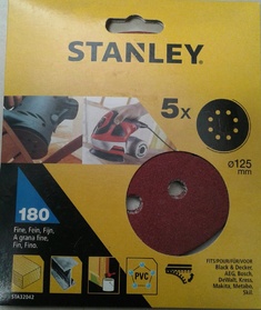 Шкурка за ексцентър шлайф Stanley STA32042 180 G , 125 мм , 5 бр.