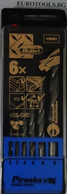 Свредла за метал, дърво и пластмаса с диаметър 2,3,4,5,6,8 мм Black&Decker Piranha X56003 Hi-Tech Bullet- 6бр.