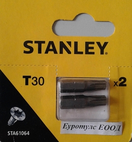 Накрайник тип Torx (Tx30) STA61064 Black&Decker Stanley, 2 бр