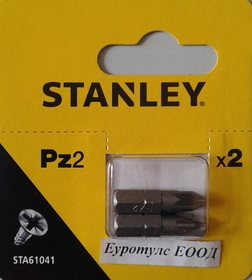 Накрайник тип Pozidriv (Pz2) STA61041 Black&Decker Stanley, 2 бр