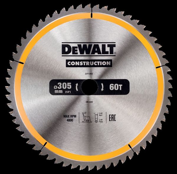 Циркулярен диск за дърво Dewalt DT1960 305 x 30 x 60 зъба