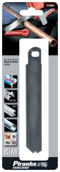 Нож биметален за прав трион за метал SCORPION Black&Decker Piranha X29981 153 мм