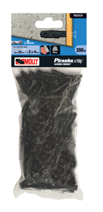 Дюбел пластмасов 5х25 M25520 Molly/Piranha Black&Decker, 200 бр.