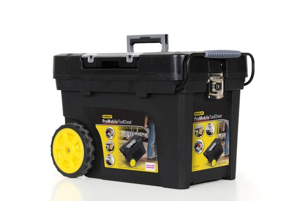 Пластмасов мобилен куфар за инструменти с две колела и дръжка Stanley 1-97-503