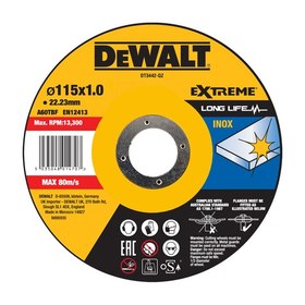 Абразивен диск за рязане метал и инокс Dewalt DT3442 диаметър 115 х 1 мм 
