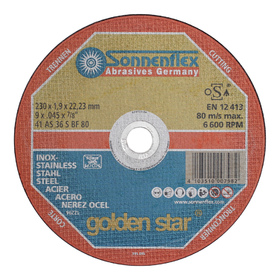 Диск за рязане метал и инокс Sonnenflex Golden Star SF00798 диаметър 230 мм .
