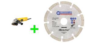 Ъглошлайф  Dewalt DWE4117 950 W 125 мм + SF83102 - Диамантен диск за рязане на бетон 125 мм