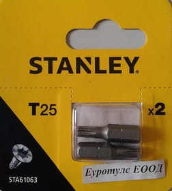 Накрайник тип Torx (Tx25) STA61063 Black&Decker Stanley, 2 бр