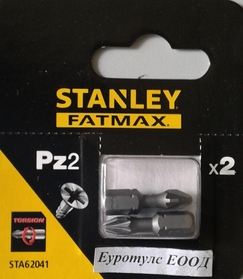 Накрайник тип Pozidriv Torsion (Pz2) STA62041 Black&Decker Stanley, 2 бр