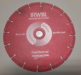 Диамантен диск за зидария IRWIN DD230 диаметър 230 мм