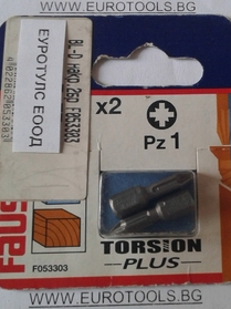 Накрайници тип Pozidriv Torsion Plus Hi-Tech PZ1 F053303 Black&Decker Faust - 2 бр в комплект. 