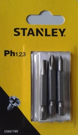 Накрайник тип Philips (Ph1,2,3) STA61160 Black&Decker Stanley, 3 бр