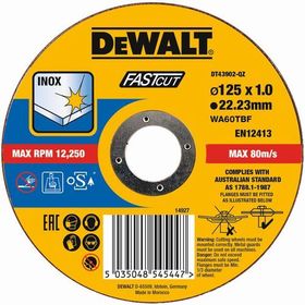 Абразивен диск за рязане метал и инокс Dewalt DT43901 диаметър 115 х 1 мм 