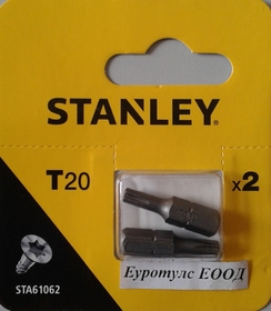 Накрайник тип Torx (Tx20) STA61062 Black&Decker Stanley, 2 бр