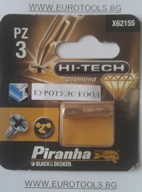 Накрайник тип Pozidriv Diamond X62155 Black&Decker Piranha - 1 бр. 