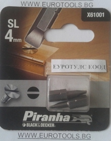Накрайници тип права отвертка SL X61001 Black&Decker Piranha - 2 бр в комплект. 