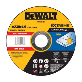 Абразивен диск за рязане на метал и инокс Dewalt DT43909 диаметър 230 мм 