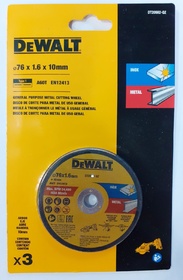 Диск за рязане на метал и инокс с диаметър 76 мм Dewalt DT20592 , 3 броя