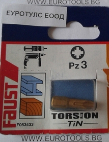 Накрайник тип Pozidriv Torsion Plus Tin F053433 Black&Decker Faust - 1 бр. 