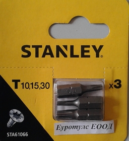 Накрайник тип Torx (Tx10,15,30) STA61066 Black&Decker Stanley, 3 бр