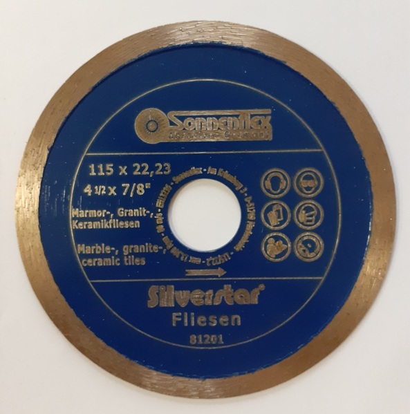 Диамантен диск за рязане на мрамор, гранит и керамични плочки Sonnenflex  SF81201 диаметър 115 мм
