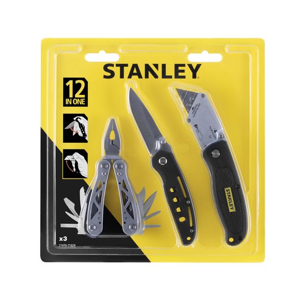 Комплект мултиинструмент 12 в 1 и 2 бр. джобни ножчета Stanley STHT0-71029