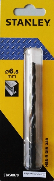 Свредло за метал HSS-R Din 338 с диаметър 6.5мм на Black&Decker Stanley STA50070 