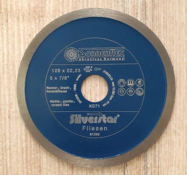 Диамантен диск за рязане на мрамор, гранит и керамични плочки Sonnenflex  SF81202 диаметър 125 мм
