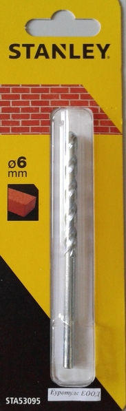 Свредло за зидария с цилиндрична опашка с диаметър 6 мм на Black&Decker Stanley STA53095