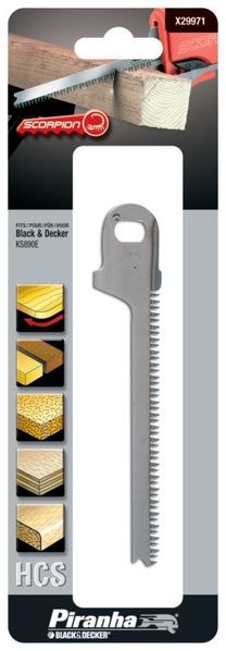 Нож за прав трион за криви в дърво SCORPION Black&Decker Piranha X29971 134 мм