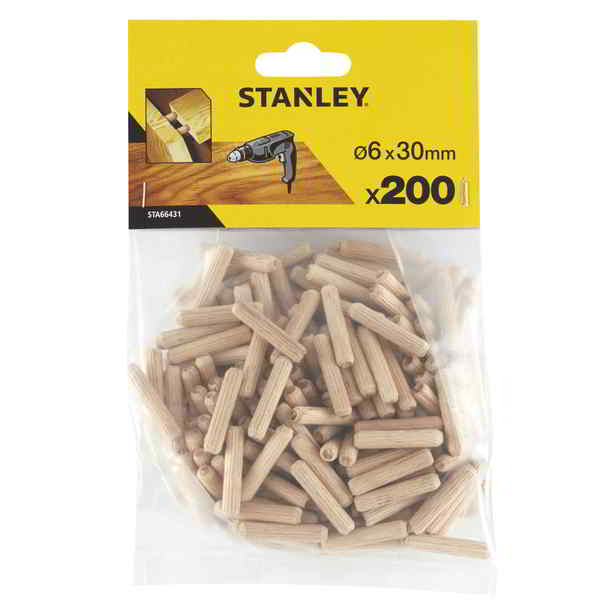 Дибли цилиндрични Stanley STA66431 с размери 6 мм х 30 мм - 200 бр